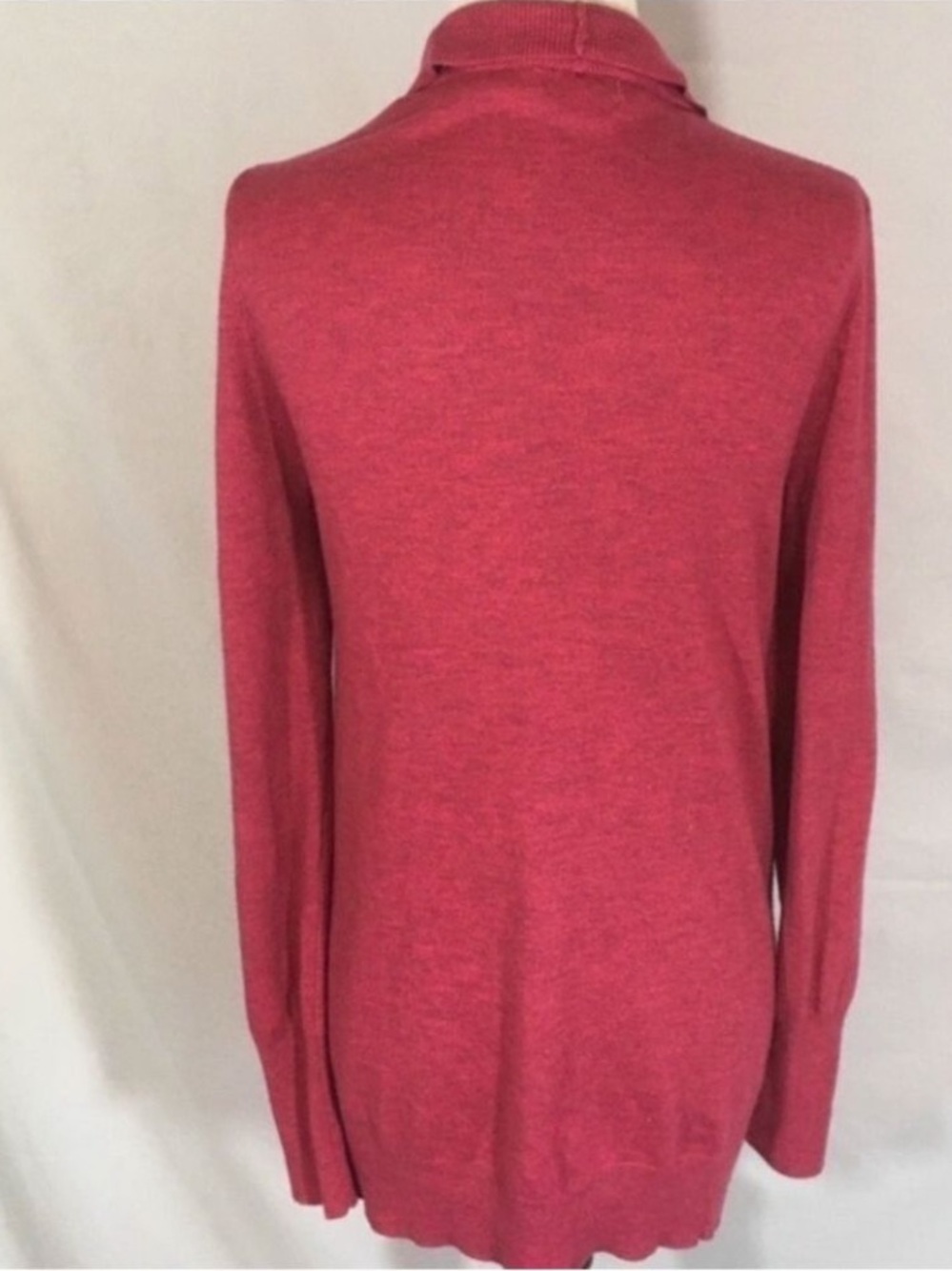 Open Front Knit Cardigan Size Medium Muted Raspberry Pink - Picture 10 of 14